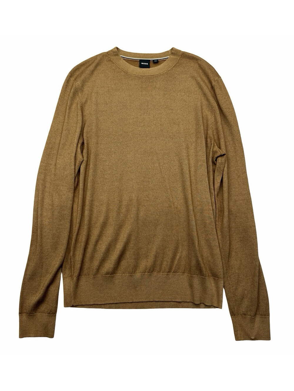 Hugo Boss Cashmere Regular Fit Crewneck Sweater Tan Size M